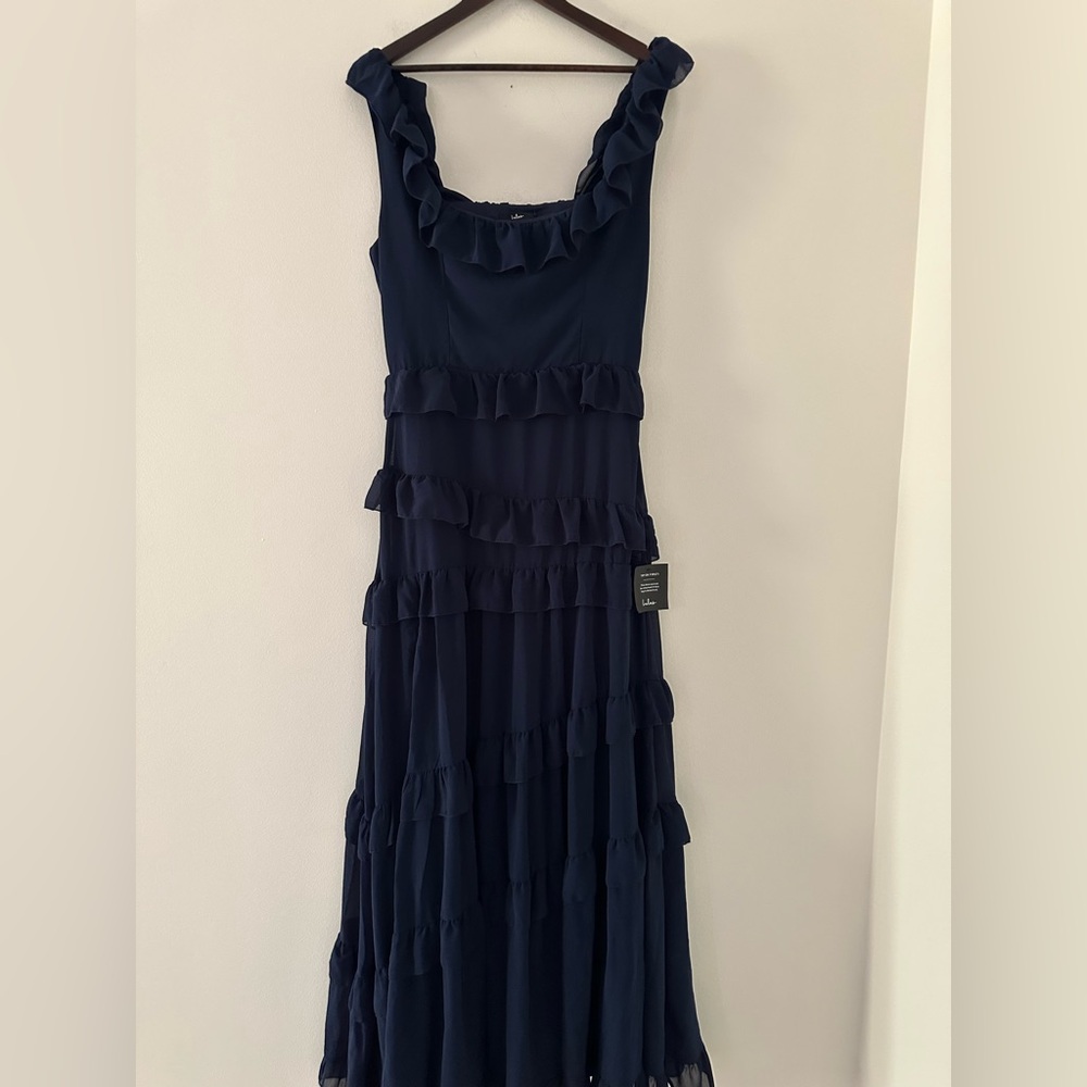 NWT Lulus Compelling Romantic Dark Blue
Ruffled Tiered Maxi Dress - Picture 12 of 15